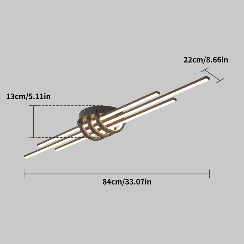 Lediana 3-Light LED Flush Mount, 13cm H x 84cm W x 22cm D