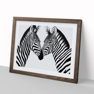 Two Zebras Vol.1 1 Piece Single Picture Frame Wall Art