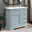 Meuble-lavabo moderne de 36 pouces avec lavabo sous-comptoir en céramique, quincaillerie en métal rouille à fermeture en douceur, 2 tiroirs basculants, tablette de rangement coulissante pour serviettes et articles de toilette 36