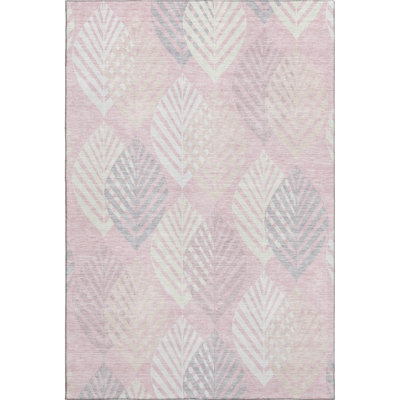Premium Machine Washable Prisco Pink Rug