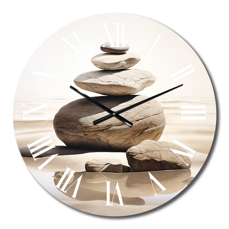 Horloge murale plage en métal Harmonious Balance VI, Moyenne