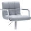 Tabouret de bar contemporain à accoudoirs pivotants avec coussin, gris