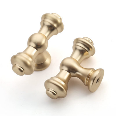 Paquet de 10 boutons d'armoires en laiton brossé - Commodes et tiroirs dorés pour quincaillerie d'armoire de cuisine