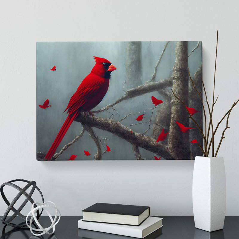 Cardinal Bird Vol.7 - Wrapped Canvas Painting, 35cm H x 50cm W x 3cm D