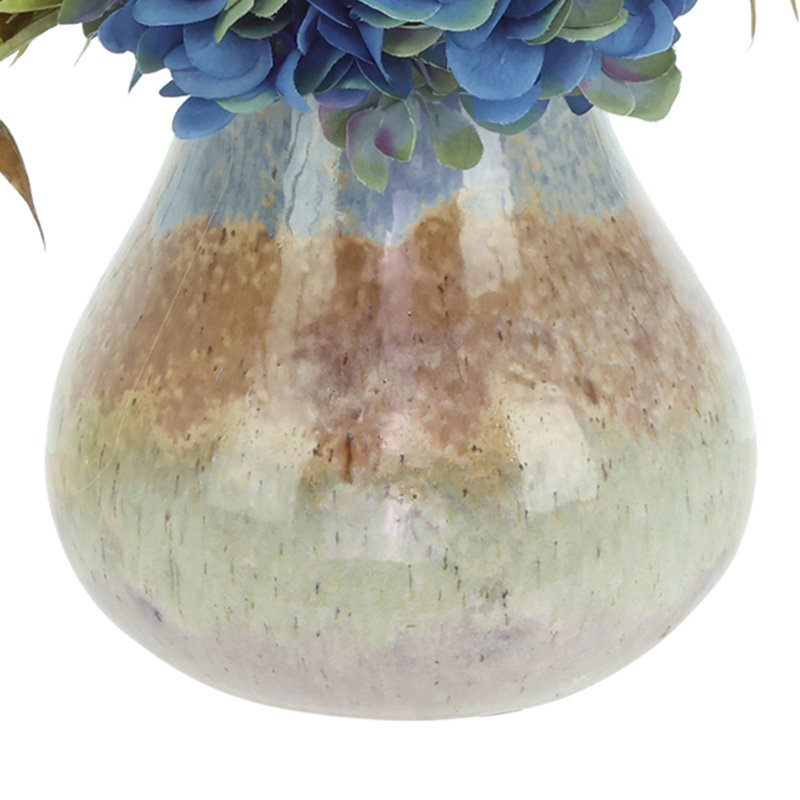 Hydrangea and Ranunculus Arranged in Decorative Vase