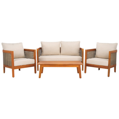Sulaimon 4 Piece Patio Conversation Set