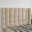 Sophia removable Chenille Wingback Upholstered Waffle Bed, Deluxe Gas Lift Platform Bed with Large Under Bed Storage-133023437-133023438