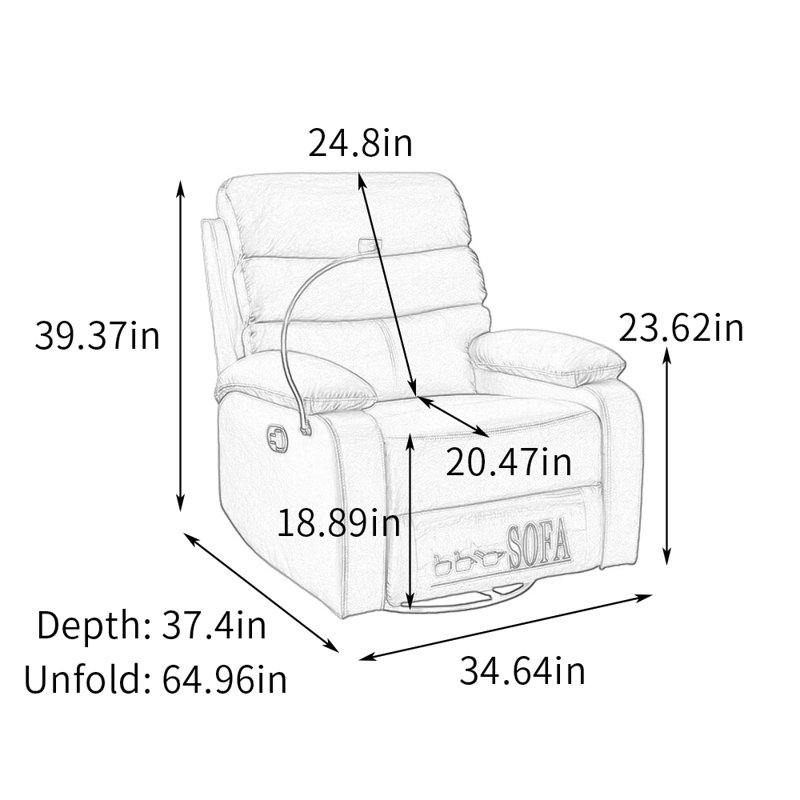 Fauteuil inclinable moderne en similicuir, Beige