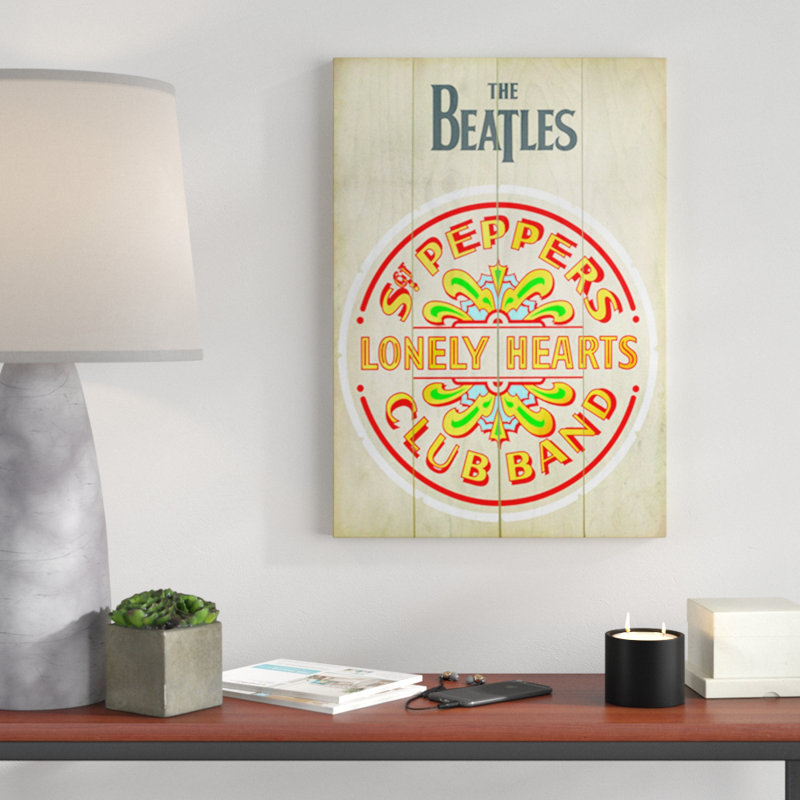 Sgt Peppers Vintage Advertisement On Wood Vintage by The Beatles - Print on Wood