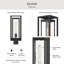 Lampadaire d'extérieur noir texturé à une lumière avec verre d'eau transparent 19 po Shaw-127449517