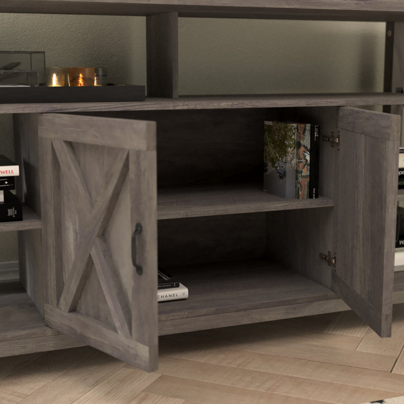 Meuble télé 60 po Modern Farmhouse, Gris délavé