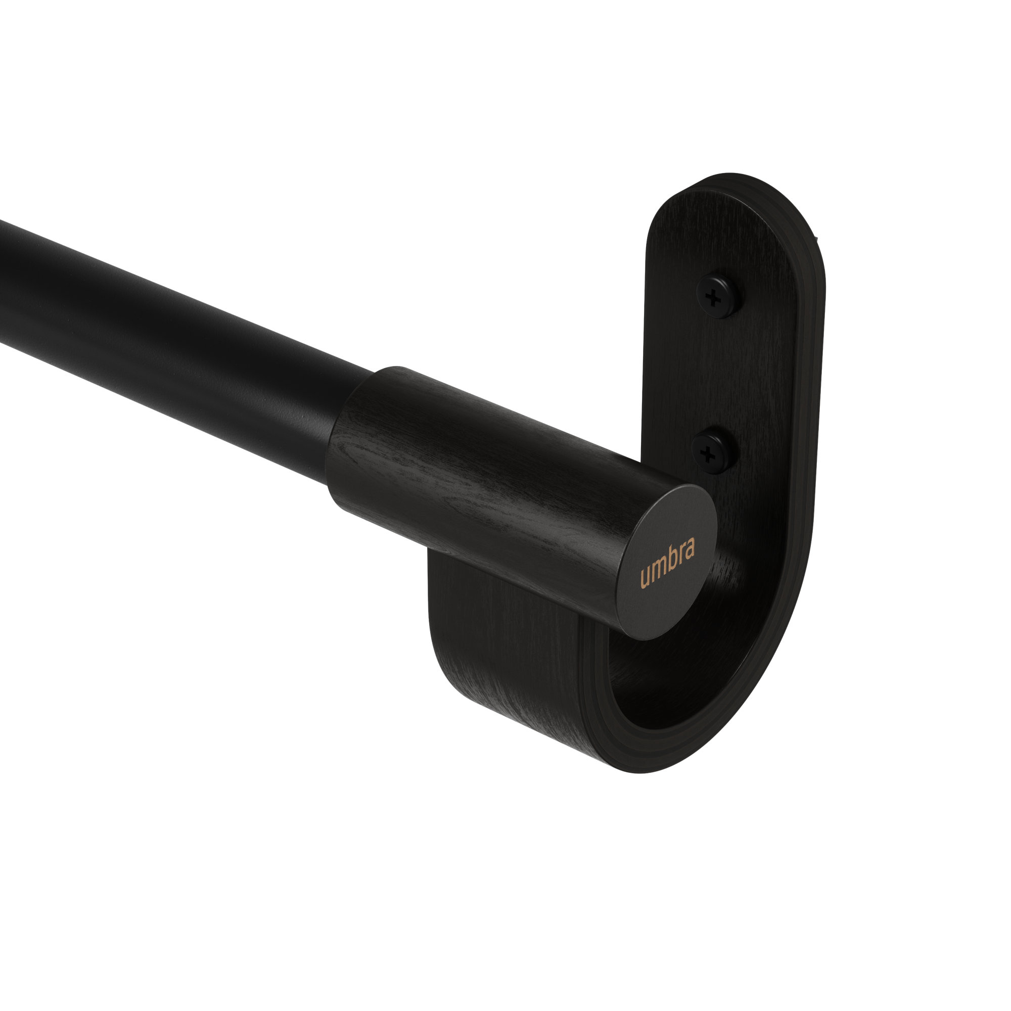 Adjustable 42" to 120" 1" Bellwood Curtain Rod, Matte Black
