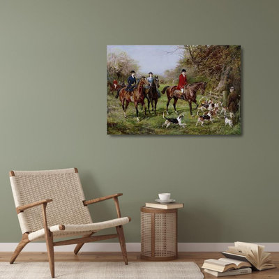 Millwood Pines Hardy, Heywood Gallery Wrapped Canvas Art Titled: Going To Cover (Man With Red