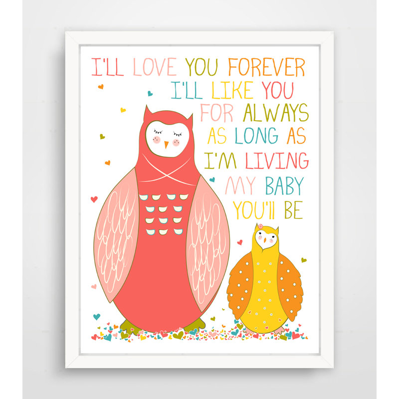 I'm Love You Forever Owls, impression sur papier personnalisée, H 14 po x l 11 po, Oui