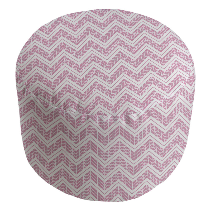 Upholstered Pouf, Light Pink