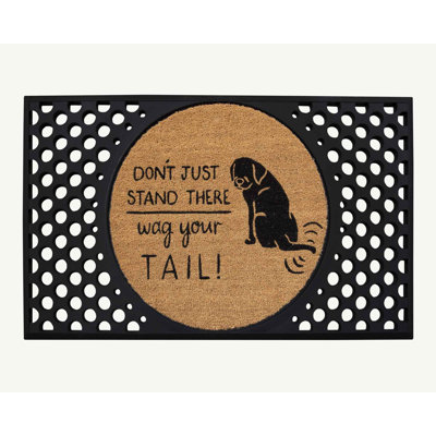 Ensemble de tapis d'entrée convertibles 4 chats et chiens, Wag Your Tail, rond