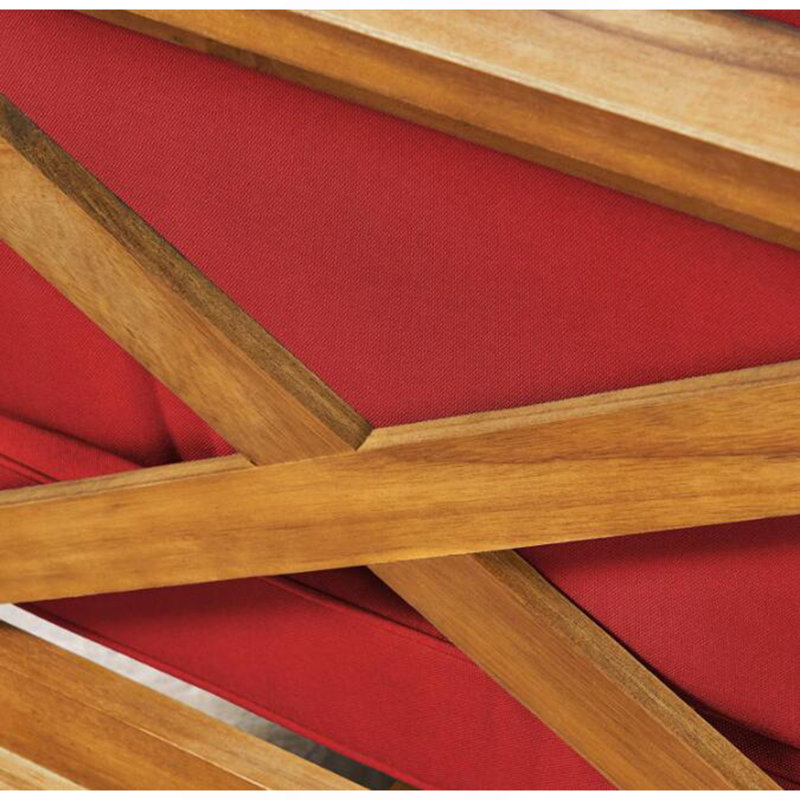 Causeuse BRAVA à dossier en X, rouge, 2, Coussin rouge / cadre brun