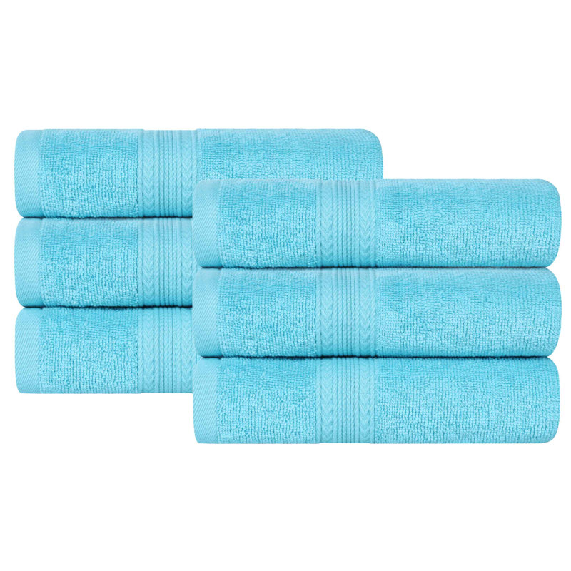 Hannu 450 GSM Eco-Friendly 100% Ringspun Sustainable Cotton Solid Hand Towel Set, Turquoise