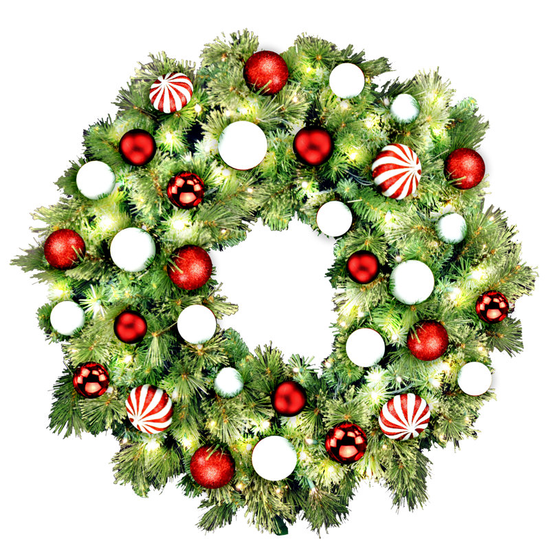 36” Lighted Wreath