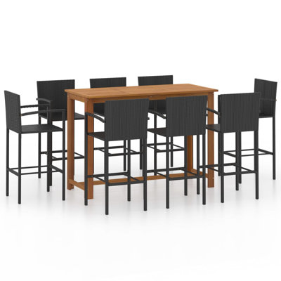 Fennia Acacia Solid Wood Patio Dining Set Rectangular Table