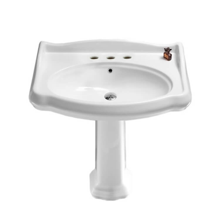 CeraStyle By Nameeks 1837 21.1'' White Ceramic Specialty Bathroom Sink with Overflow CeraStyle by Nameeks Faucet 
