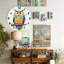 Horloge murale colorée hibou coloré avec art moderne - Horloge murale 12 po