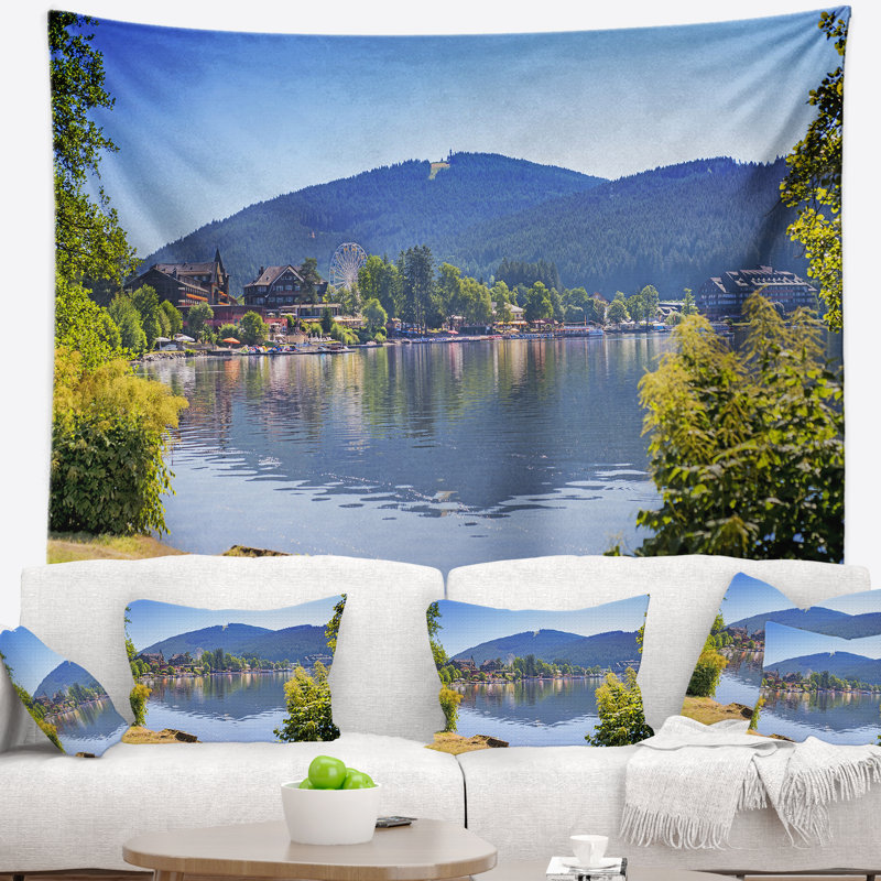 Photographie lac titisee forêt-noire allemagne tapisserie, H 32 po x l 39 po