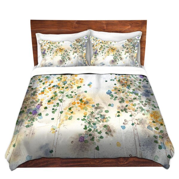 My Texas House Caroline 3-Piece Green Floral Slub Comforter Set, Full/Queen