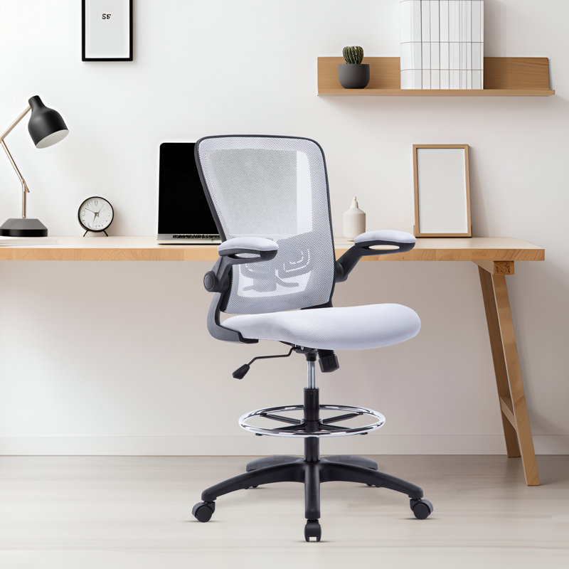 Chaise de bureau ergonomique, chaise de bureau en filet, bureau pivotant, chaise d'ordinateur avec support lombaire, hauteur réglable avec repose-pieds