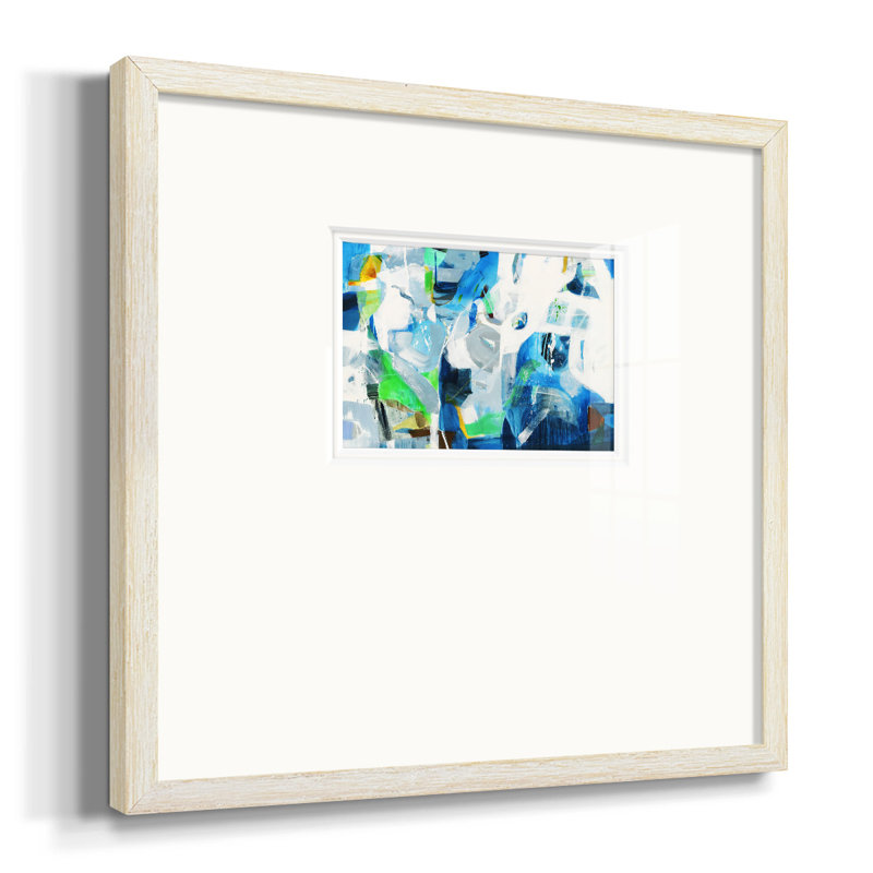 " Down The Rapids ", 17" H x 17" W x 1.25" D, White Closed Corner Framed Paper