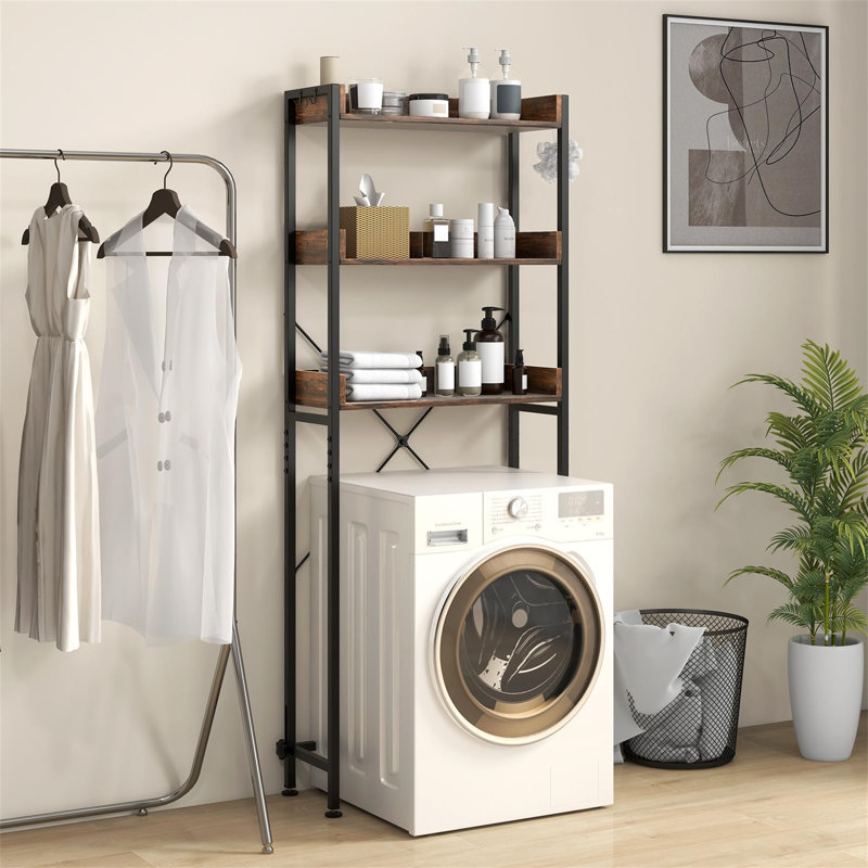 Adiza Freestanding Over The Toilet Storage, Satin Black