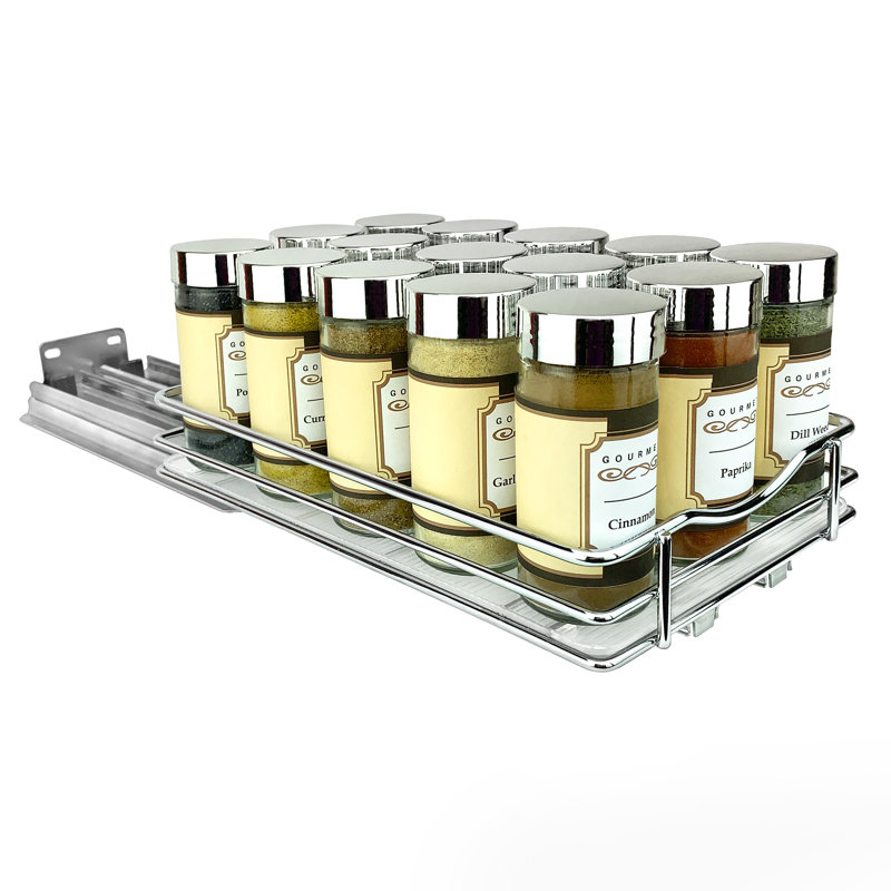 Étagère à épices coulissante pour armoires de cuisine intérieures Lynk Professional, H 2,5 po x l 6,3 po x P 10,3 po
