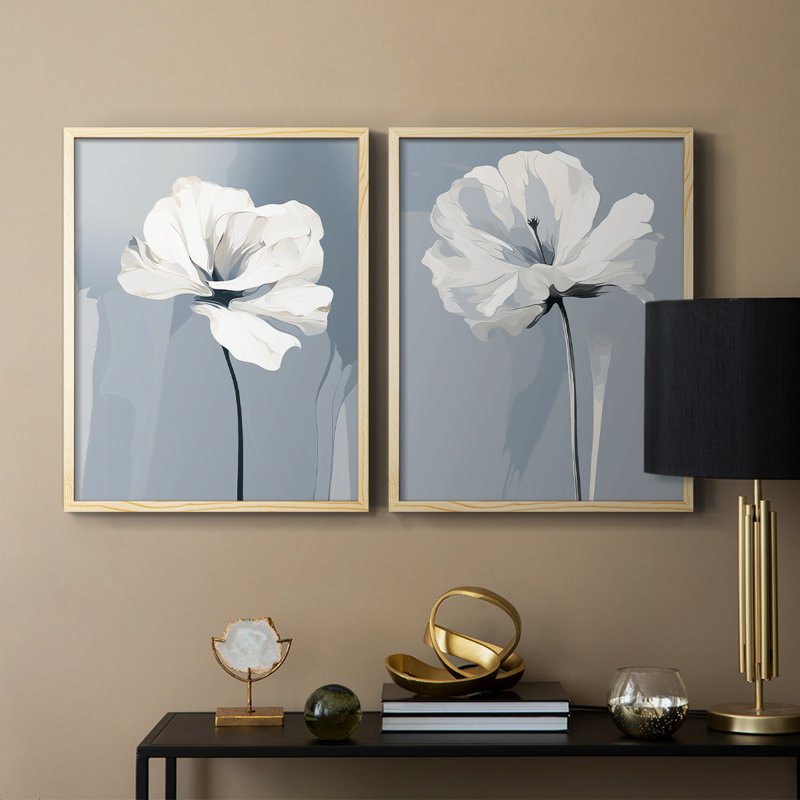 Série FLORAL CDXL - reproduction encadrée de qualité supérieure - prête à être accrochée - aucun clou requis - aucun clou requis