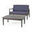 Wood Patio Conversation Set With Cushion-193123925-193123931