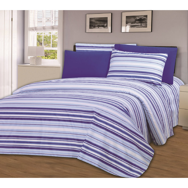Microfiber Striped Sheet Set, Queen