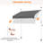 118" L Manual Retractable Awning For Patio Balcony Courtyard-108468692-108468694