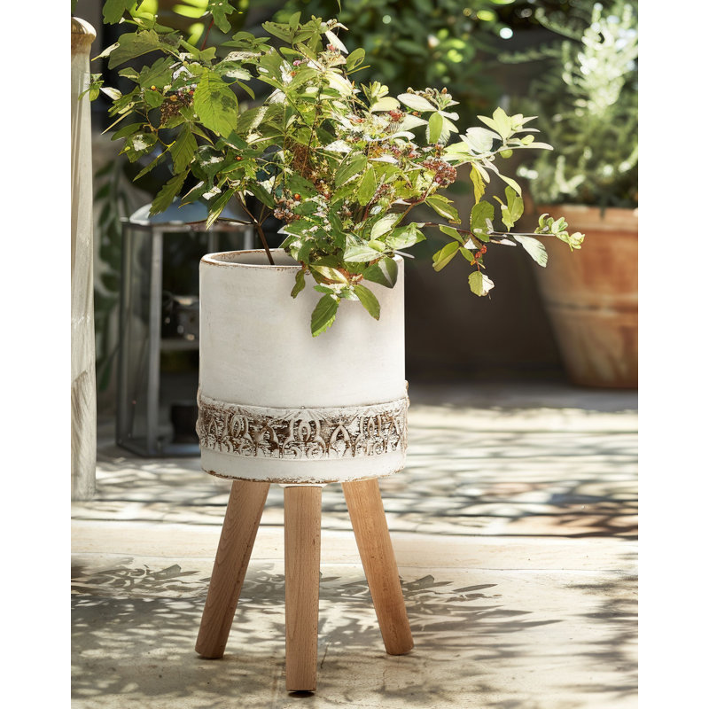 SKIATOS Handmade Ceramic Elevated Planter