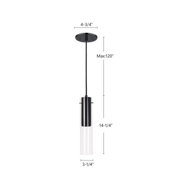Lena 1 - Light LED Pendant, Black