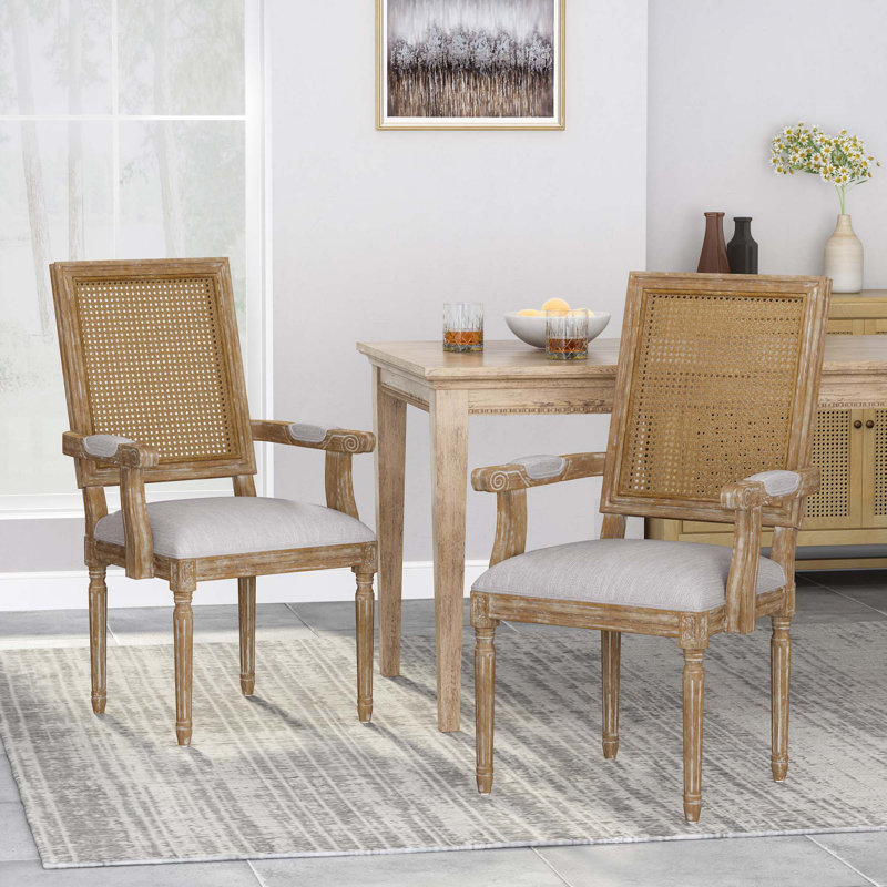 Chaise de salle à manger moderne, Gris clair, Beige