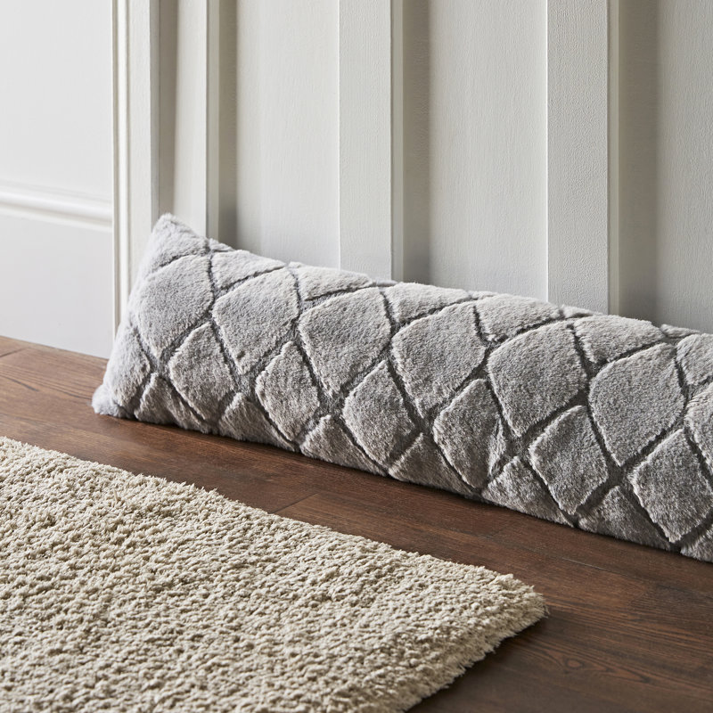 Cosy Diamond Door Draught Excluder, Silver Grey