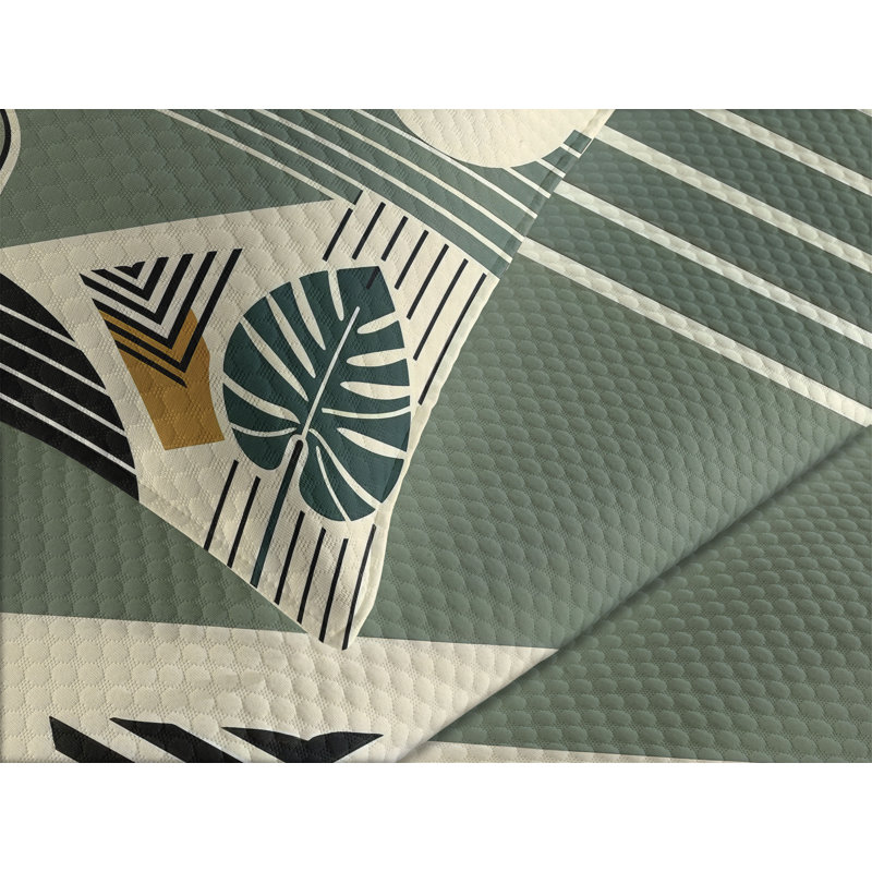 Polyester Abstract Coverlet, King Coverlet / Bedspread + 2 Standard Shams