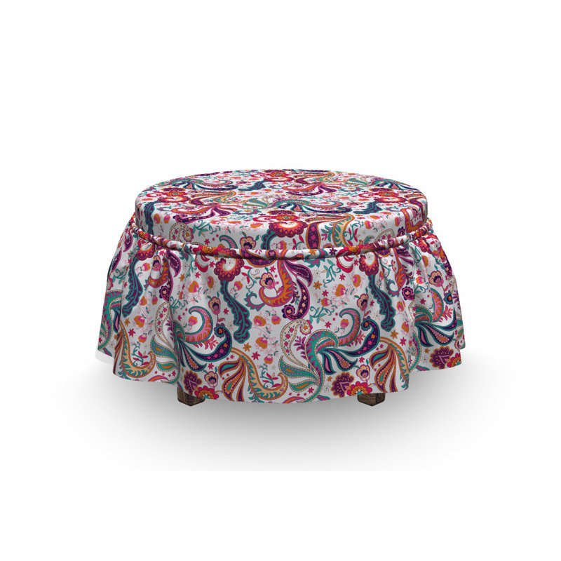 Ensemble de housse pour repose-pieds 2 pièces, Mélange de polyester rose