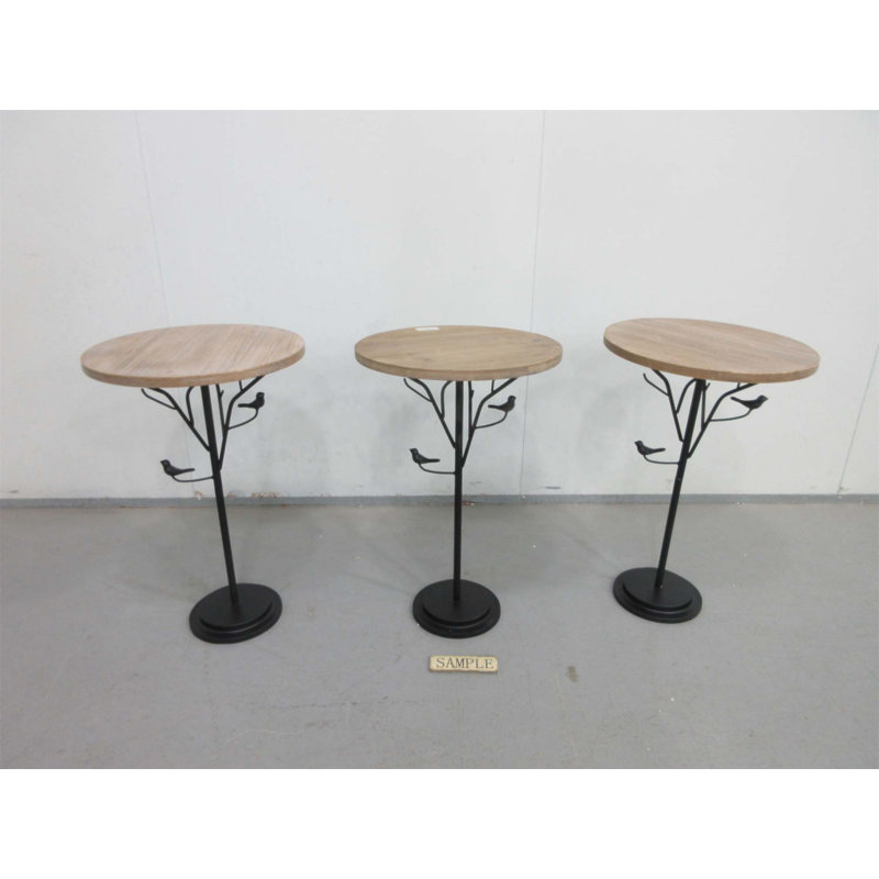 Table d'appoint ronde avec une conception unique de branches d'arbres et d'oiseaux, parfaite pour les petits espaces et les intérieurs modernes