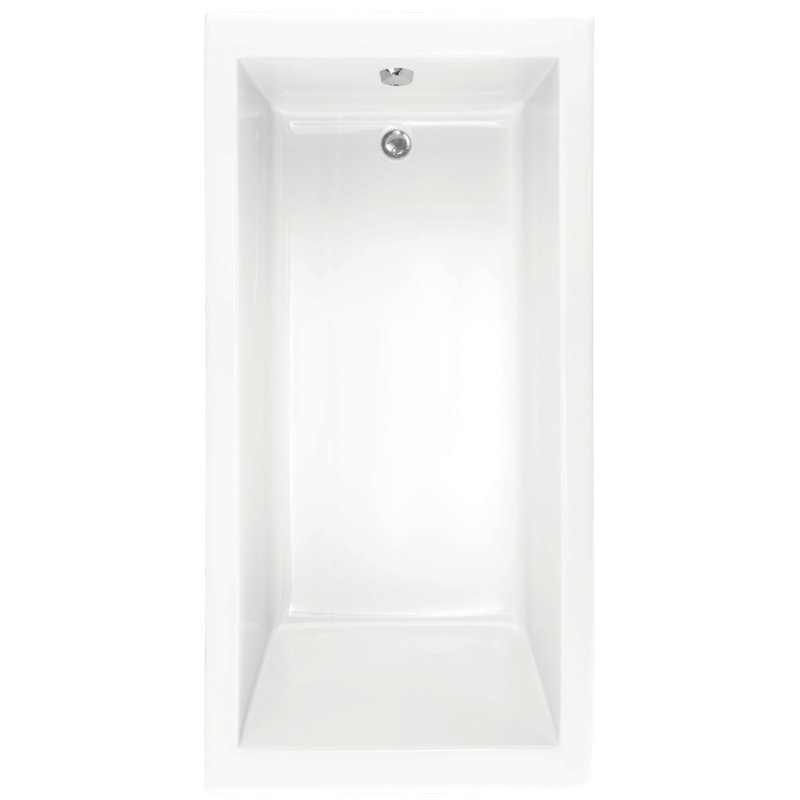 Thames 60'' x 32'' Whirlpool Solid Surface Bathtub, Matte White, Polished Chrome