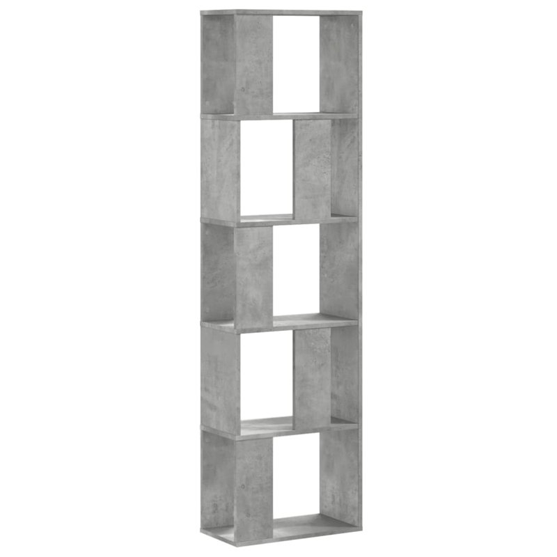 162.5 cm H Bookcase, 162.5cm H x 45cm W x 23.5cm D, Concrete grey