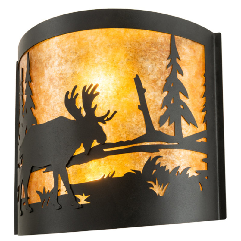 Moose At Lake 2 - Light Flush Mounted Sconce