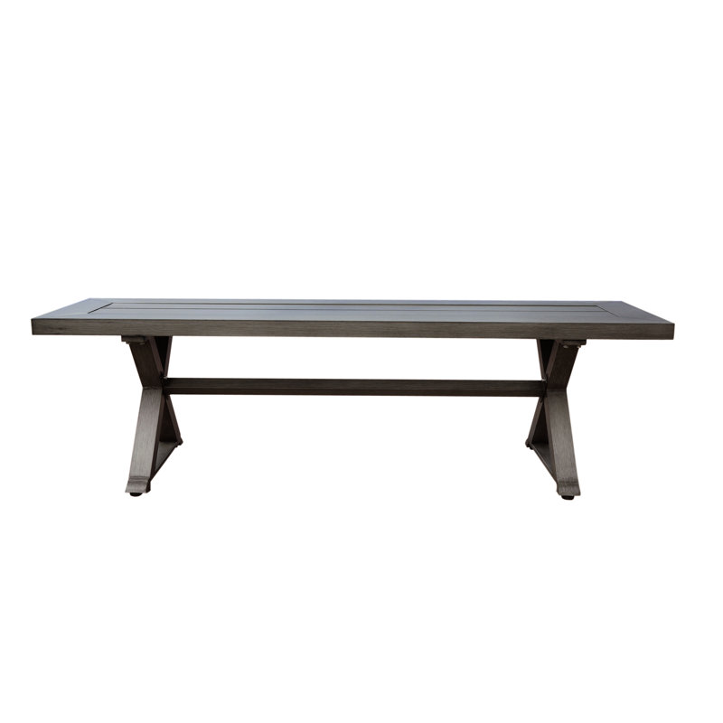 Banc moderne en aluminium gris foncé avec cadre pour l'extérieur
