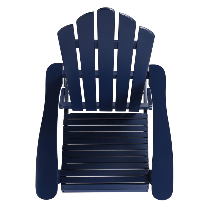 Chaise pliante en bois bleu, de style résistant aux intempéries, 74 cm L x 91 cm P x 95 cm H, mobilier d'extérieur raffiné pour créer une terrasse accueillante.