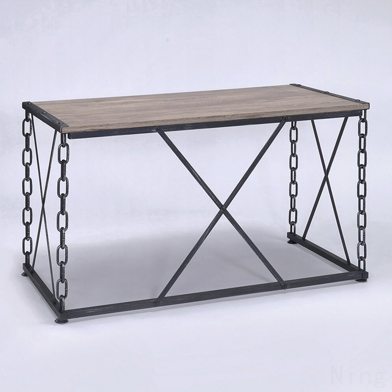 Rectangular Desk, Rustic Oak & Antique Black