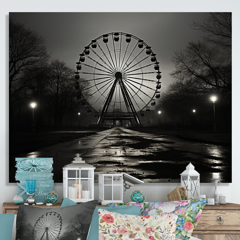 Grande roue grise enchantée - impression, Toile tendue, H 34 po x l 44 po x P 1,5 po